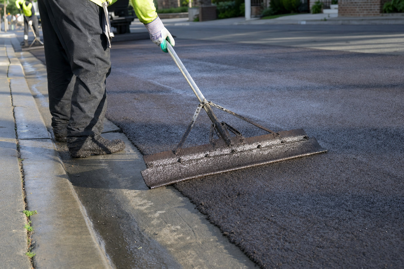 Asphalt sealcoating